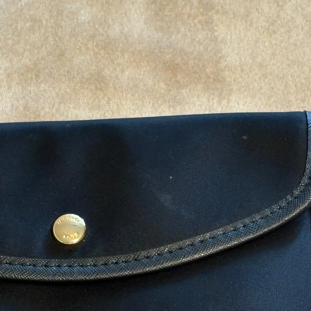 Michael Kors Wristlet Black Nylon Snap Envelope Pouch Purse Clutch